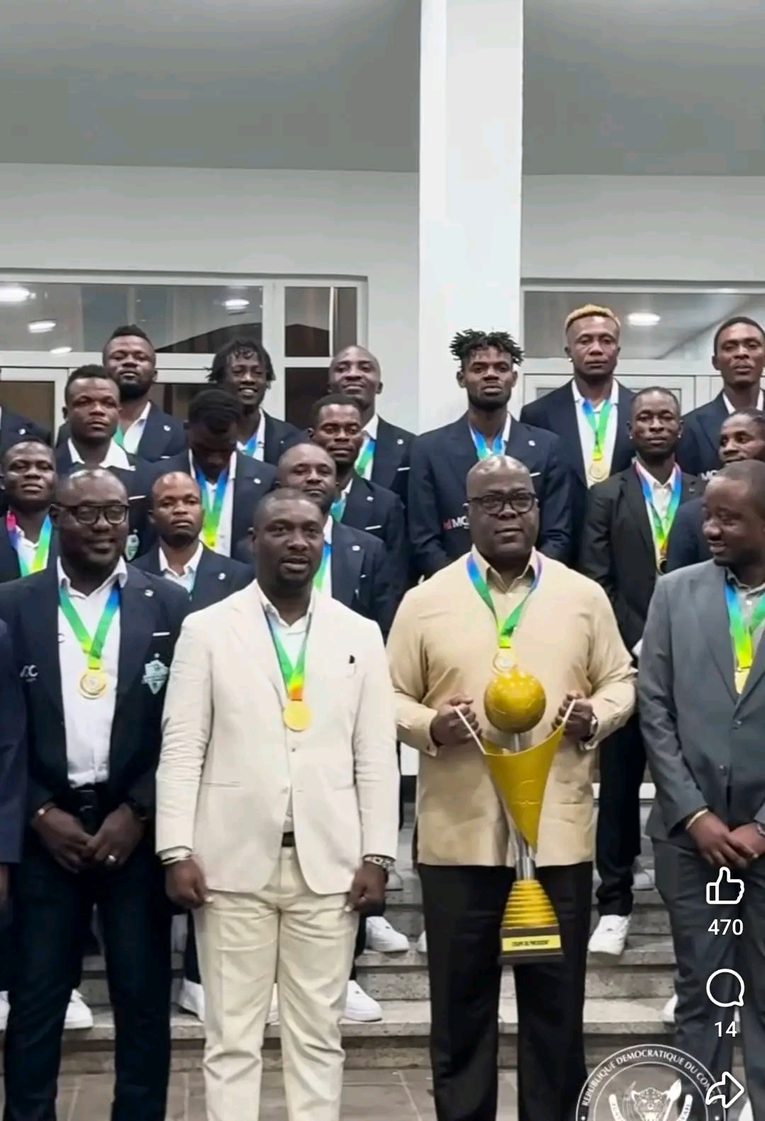 Football | Coupe du Congo : le Daring Club Virunga présente son trophée au Chef de l’État !