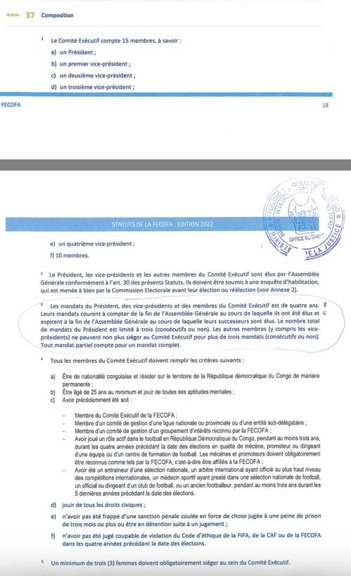 Élections à la FECOFA : l’article 37 au cœur d’un combat pour la crédibilité du scrutin